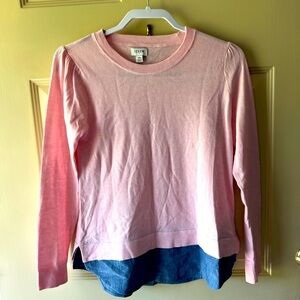 J.Crew lightweight sweater. With attached shirt tail.